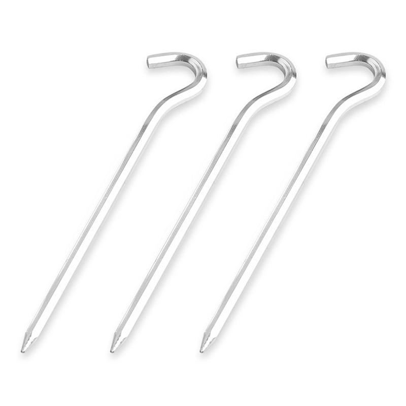 18Cm Tent Pegs Aluminum Round Tent Stake Alloy Silver Tent Pegs Outdoor