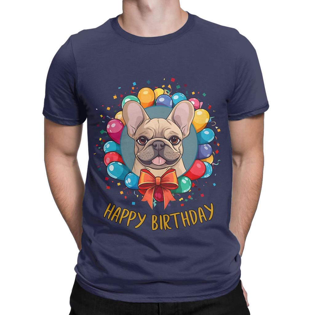 Birthday French Bulldog fawn Happy Birthday Novelty 100 Cotton TShirt French Bulldog Tops Tees For Unisex