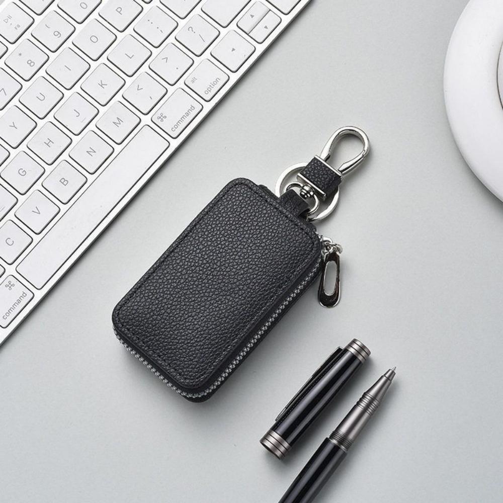 Unisex Key Bag Wallet Keychain PU Leather Zipper Women and Men's Car Key Case Waist Hanging Housekeeper Keys Storage Coin Pouch