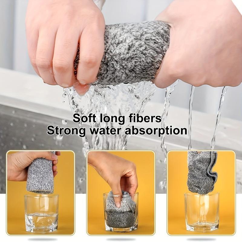 1/5/10PCS Ultra-Absorbent Quick-Dry Microfiber Cleaning Cloths for Cars & Kitchens, Non-Stick Oil, Washable & Reusable