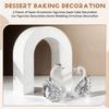 2pcs Swan Model Figurine Collectibles - Swan Cake Topper, Dessert Baking Decor Ornament, Car Interior & Home Decoration