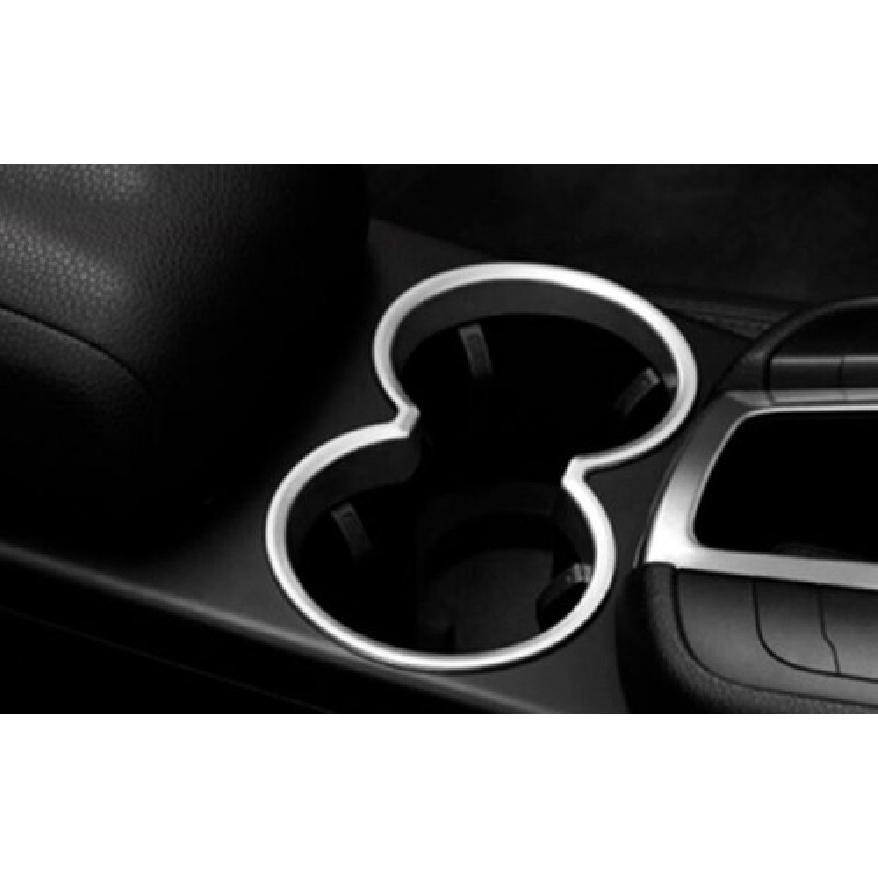 For Porsche Macan 2015- Gloss Silver Central Console Water Cup Cover Trim