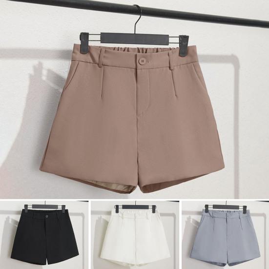 Short Pants A-line Keep Cooling Office Lady Chic Solid Color Women Shorts Garment