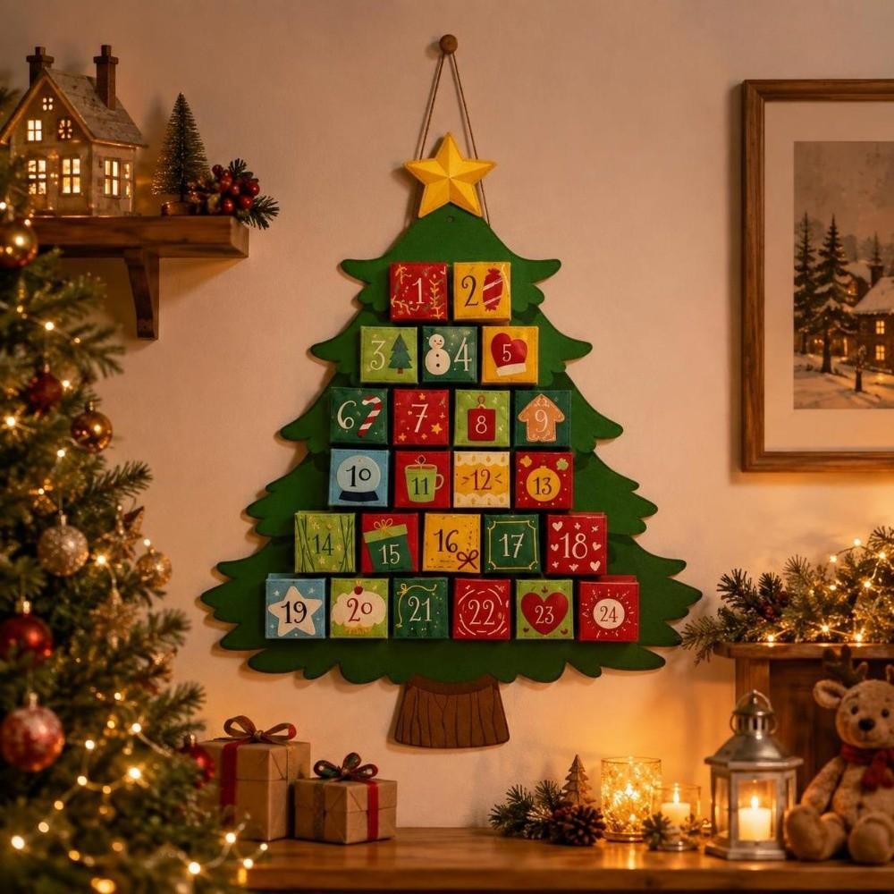 Parent-child Interactive Countdown Calendar Handmade Christmas Tree Shape Decor Christmas Party