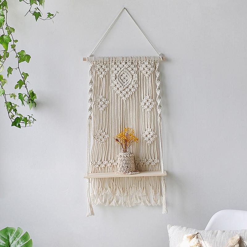 Wall Shelf Boho Home Decor Shelves On Wall Candle Holder Floating Shelf For Bedroom Wood Decoration Kids Shelving