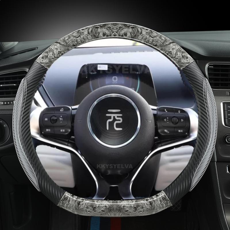 

Спортивний чохол на рульове колесо D-форми червоного дерева для BYD Atto 3 Atto 3 EV Yuan Plus 2022 2023 Auto сірий