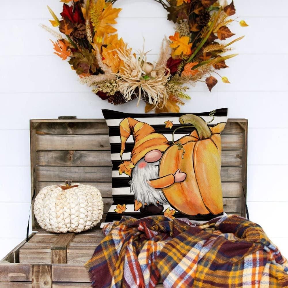 Fall Pillow Covers 18x18 Set For Fall Decor Maple Leaves Happy Outdoor Fall Pillows Decorative Throw Pillows 4pc