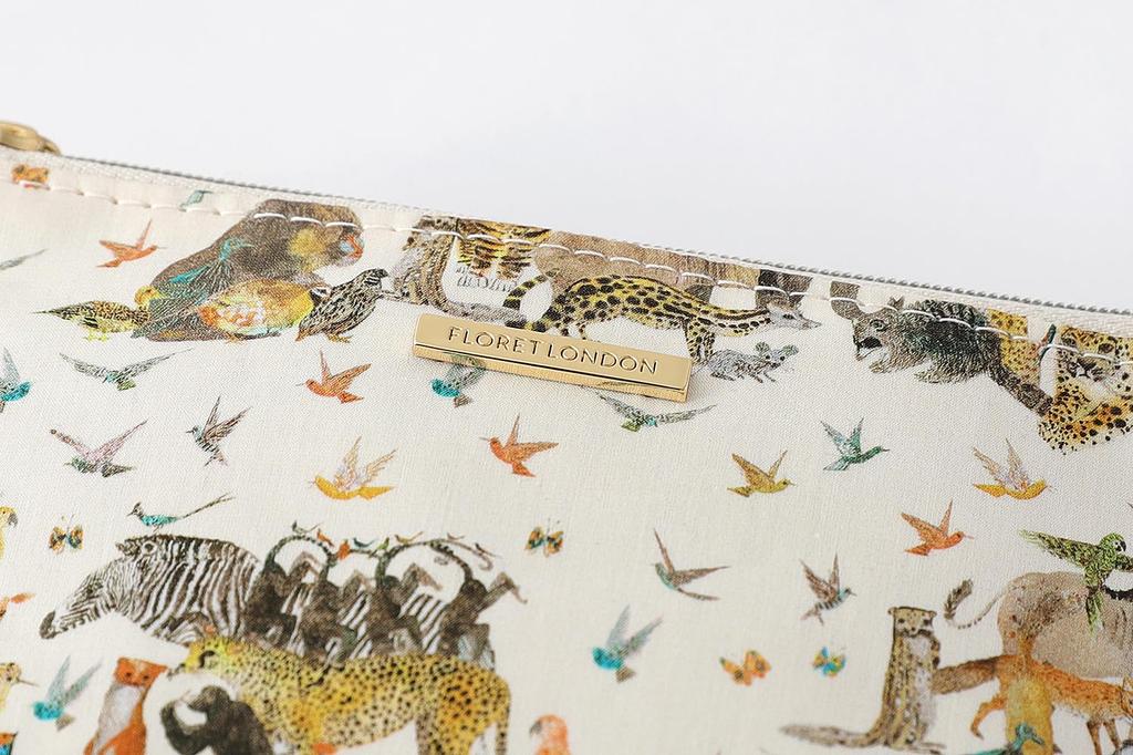 DDintex FLORET LONDON BASIC Tasche, Jungle Crumble, Elfenbein, 15 x 10,5 x 4,5cm [Liberty Print]