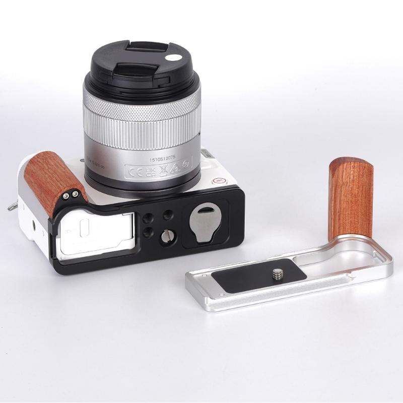 High Precise Aluminum Base Wooden Handle For R50V Cameras Hand Grip Improved Ergonomics And Durability 1/4inch Screw