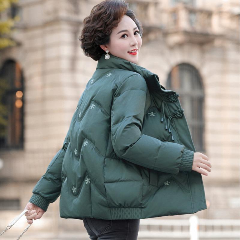 Middle-aged and Old Women's Down Jackets Short New Loose Anti-season Lightweight Warm Mother Winter Warm Jacket