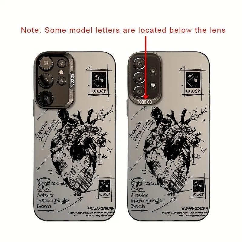 Creative sketch heart example picture Apple 16E mobile phone case anti-drop iPhone17promax colored silver case
