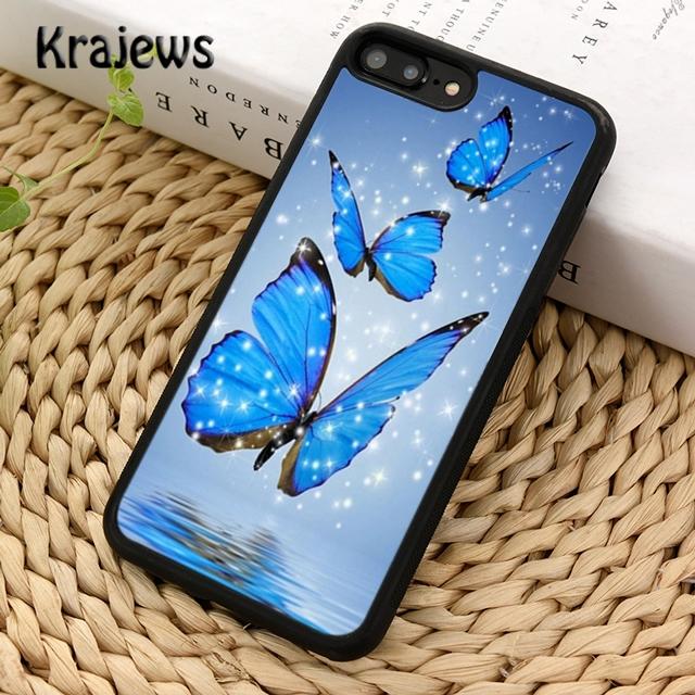 Luxury Blue Butterfly Butterflies Phone Case Cover For iPhone 17 Air 16 15 14 plus 12 13 pro max coque Fundas