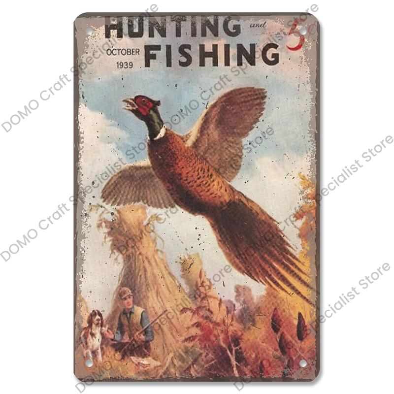 Hunting Poster Metal Plate Vintage Adventure Ranger Metal Tin Signs Retro Wall Decor Hunting Shop Tool House