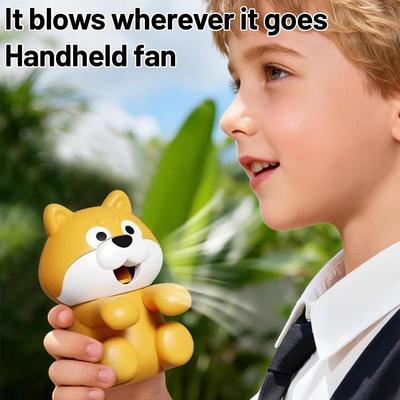 Cartoon Puppy Electric Fan Hanging Cooling Tool Portable Handheld Fan Noodles Water Cooling Artifact Fan Hanging On the Cup
