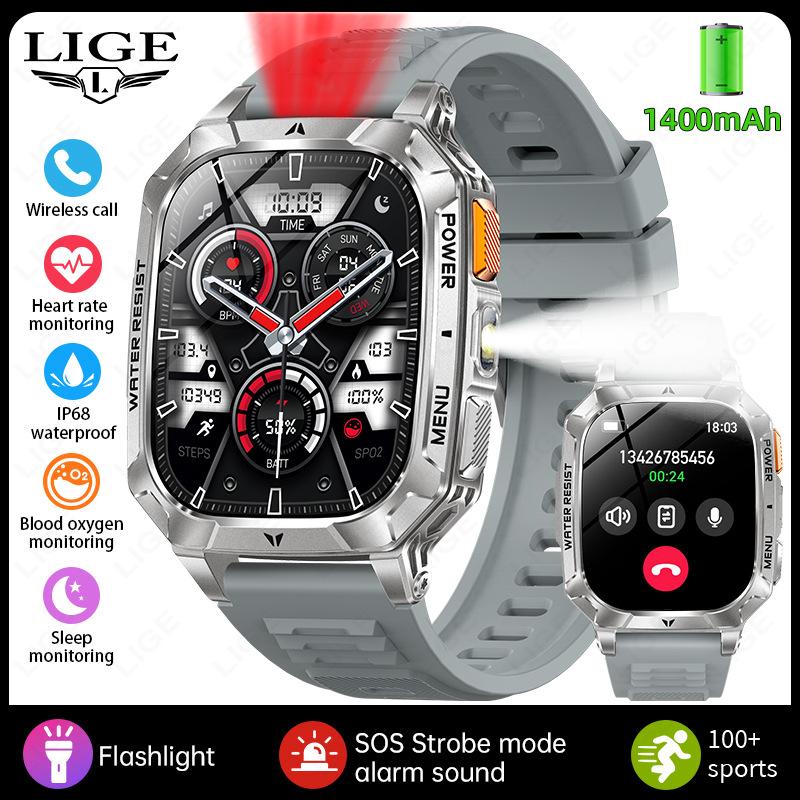 AK103 Outdoor Smart Watch Bluetooth Call Heart Rate Blood Oxygen Multi-Sport Smartwatch Black