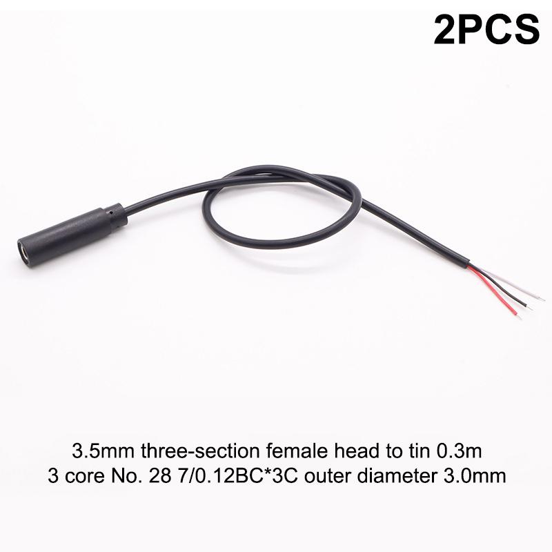 2Pcs 2.5Mm 3.5Mm 1/8'' Mono Stereo Male Female Plug Jack Connector 2/3/4Pin Aux Extension Wire Diy Audio Earphone Mic Repair
