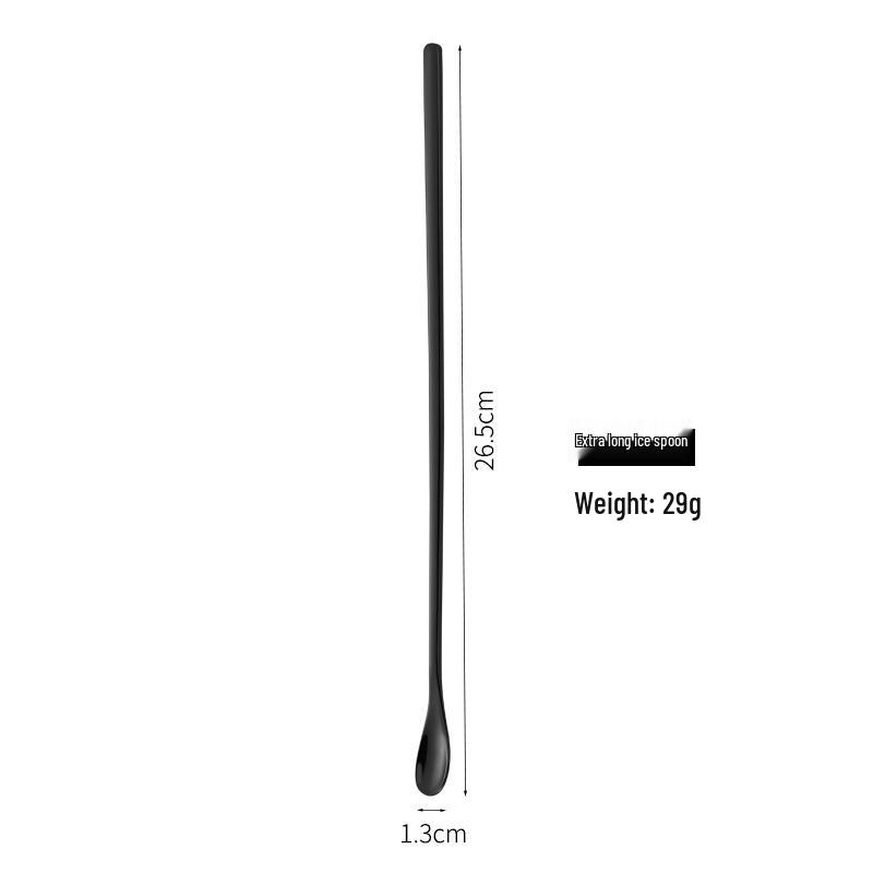High-Value Golden 304 Stainless Steel Long Handle Mixing Spoon: Ideal for Cocktails, Coffee, Honey, and Ice.