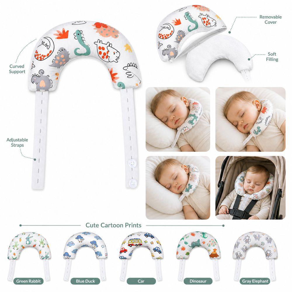 Cartoon-Print Baby-Nackenkissen Weiche Füllung Säuglings-Stützkissen Baby-Ruhekissen für Kinderwagengebrauch