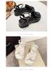 Women's 2025 Summer Fairy Style Platform Sandals with Bow and Pearls