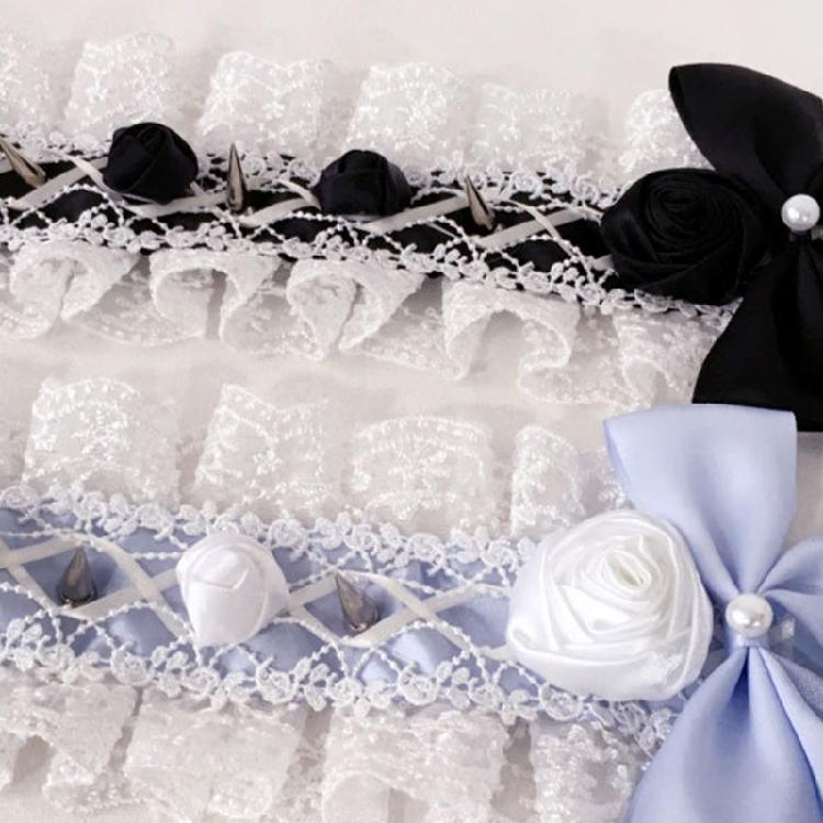 Punk Rock Rivet Headwear Cool Bowknot Hair Hoop with Spikes Decors for Music Festivals and Nightclubs