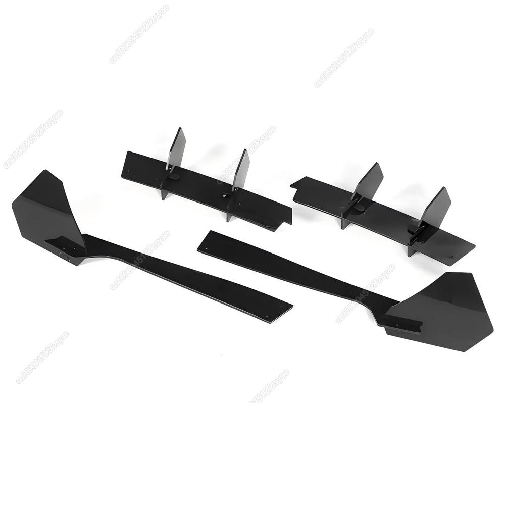 Car Rear Bumper Diffuser Bracket Splitter Lip Boot Exhaust Spoiler Plate For Ford Mustang 2018-2021 Bodykits Tuning Gloss Black