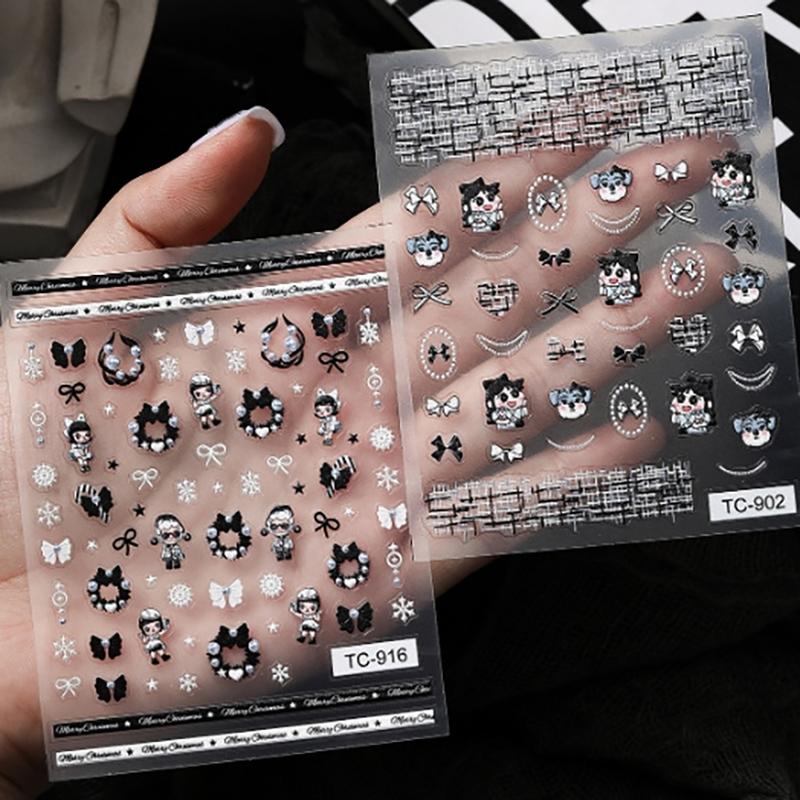 1 Foaie Autocolante de Unghii 5D Stil Întunecat Serie Personaj Anime Autocolante Nail Art Decorație DIY Consumabile Nail Art