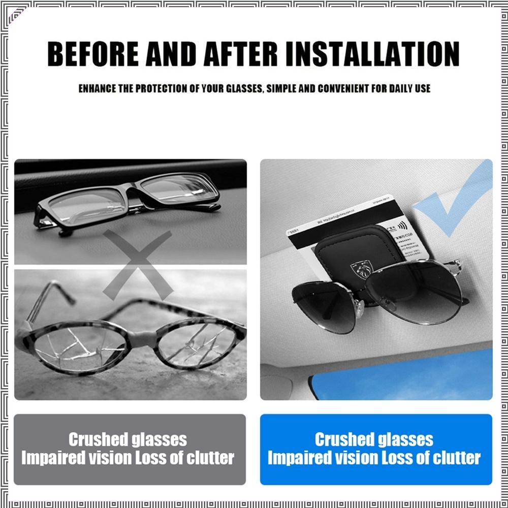 1pc Car Sunglasses Holder Magnetic Sunglasse and Ticket Clip Hub Cover For Peugeot lion 206 208 3008 2008 5008 508 Accessories