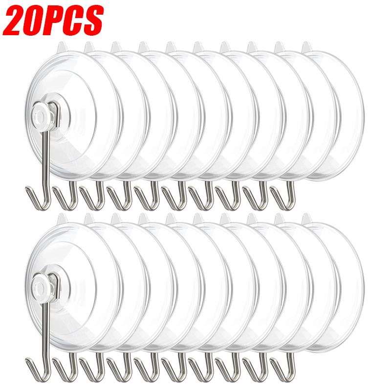Clear PVC Suction Cup Hook Keys Towel Hanging Hanger Bathroom Kitchen Self-adhesive Wall Hooks Holder for Glass Window Decor