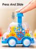 Pull-back Cartoon Car Toy for Kids 1-3 Years Transparent Inertia Sliding Puzzle Gift for Boys Girls
