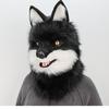 Kožušinový plyšový kostým Vlčí maska Celá hlava Pokrývka hlavy Klobouk Realistický design Pokrývka hlavy pro Halloween a večírky Převlékání