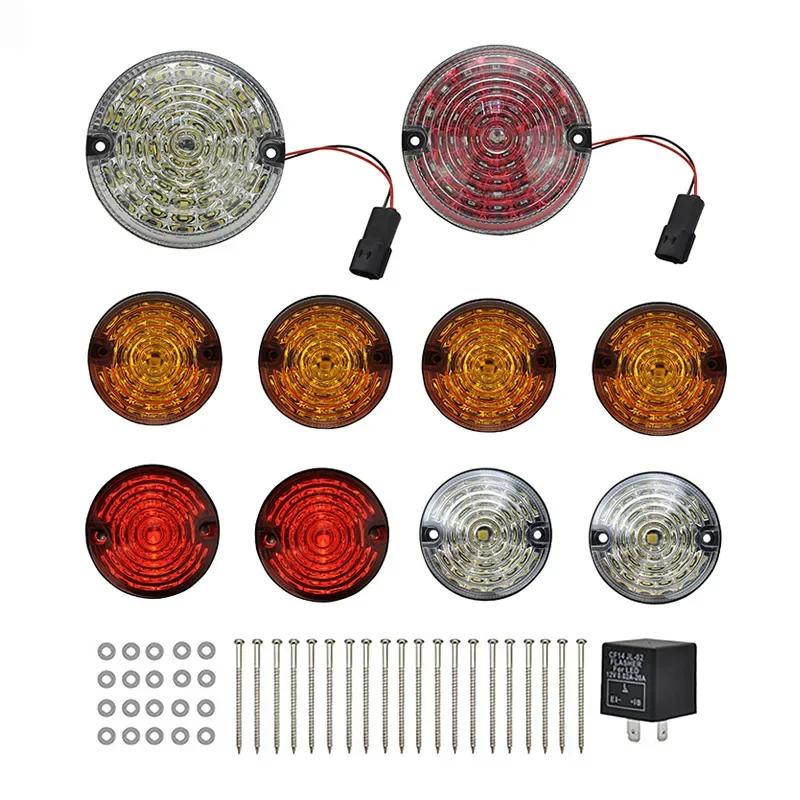 10Pcs/Set Modified LED Signal Lamps Reversing Tail Light Turn Signal Lamp Fit For Land Rover Defender 90/110 1983-1990/1990-2016 Colorful-10Pcs