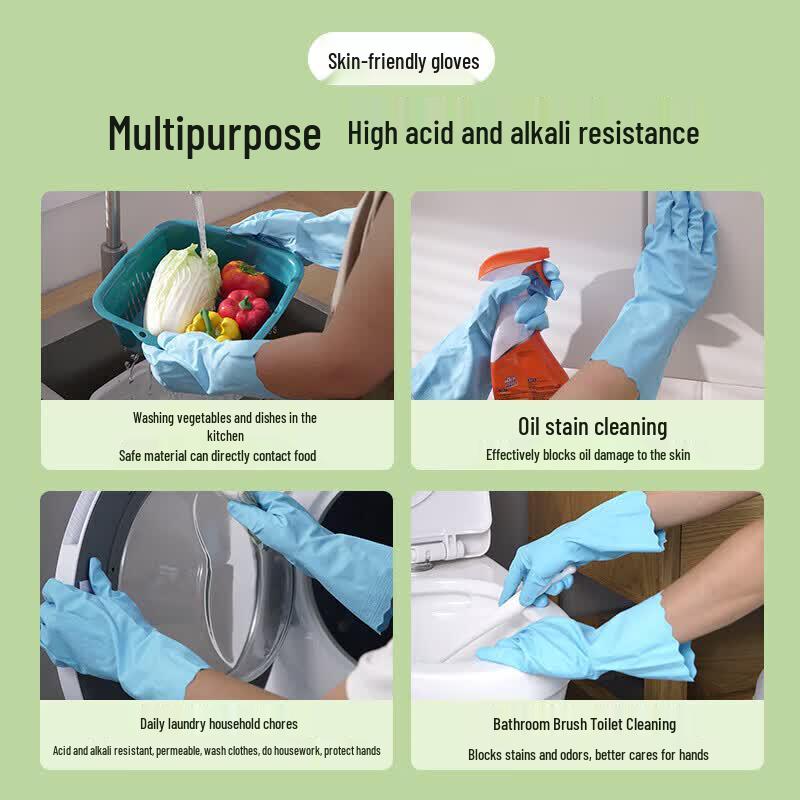 CHAHUA PVC Durable Waterproof Non-slip Rubber Gloves (3 Pairs)