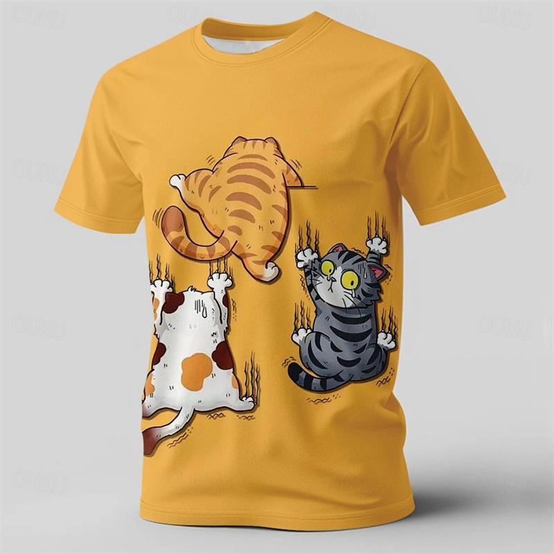 Funny Animal Print T-shirt For Men Cool Camel Funny Cow Chicken Graphic Short Sleeve T Shirts Personality Outdoor Loose Tees