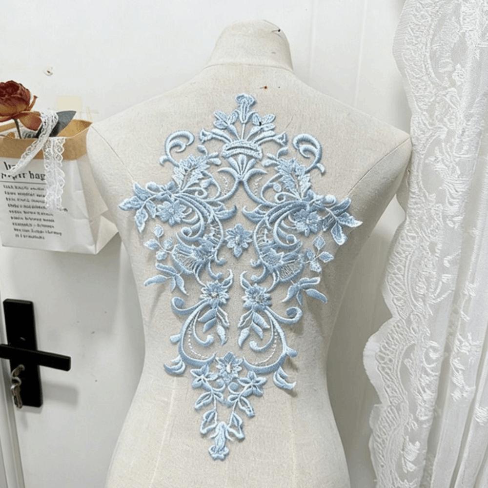 Handmade Flower Embroidery Applique Gorgeous Trim Clothing Accessories Fabric Applique Embroidery Flowers Patches Evening Dress