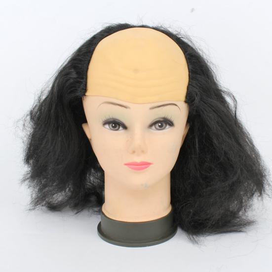 

Косплей парик Универсальный аксессуар для макияжа Мягкие прочные черные лысые волосы для маскарада