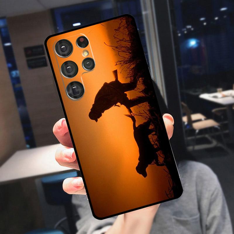 Hunter Man Fishing Dog Cover For Samsung Galaxy S25 Ultra S24 S22 S21 S23 Plus S20 FE S9 S10 S24 FE Phone Case