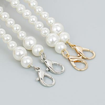 1 Pcs Pearl Purse Strap Metal Short Handle Replacement Bag Chain Strap Pearl Handbag Chain For Purse Bag Diy Accessories