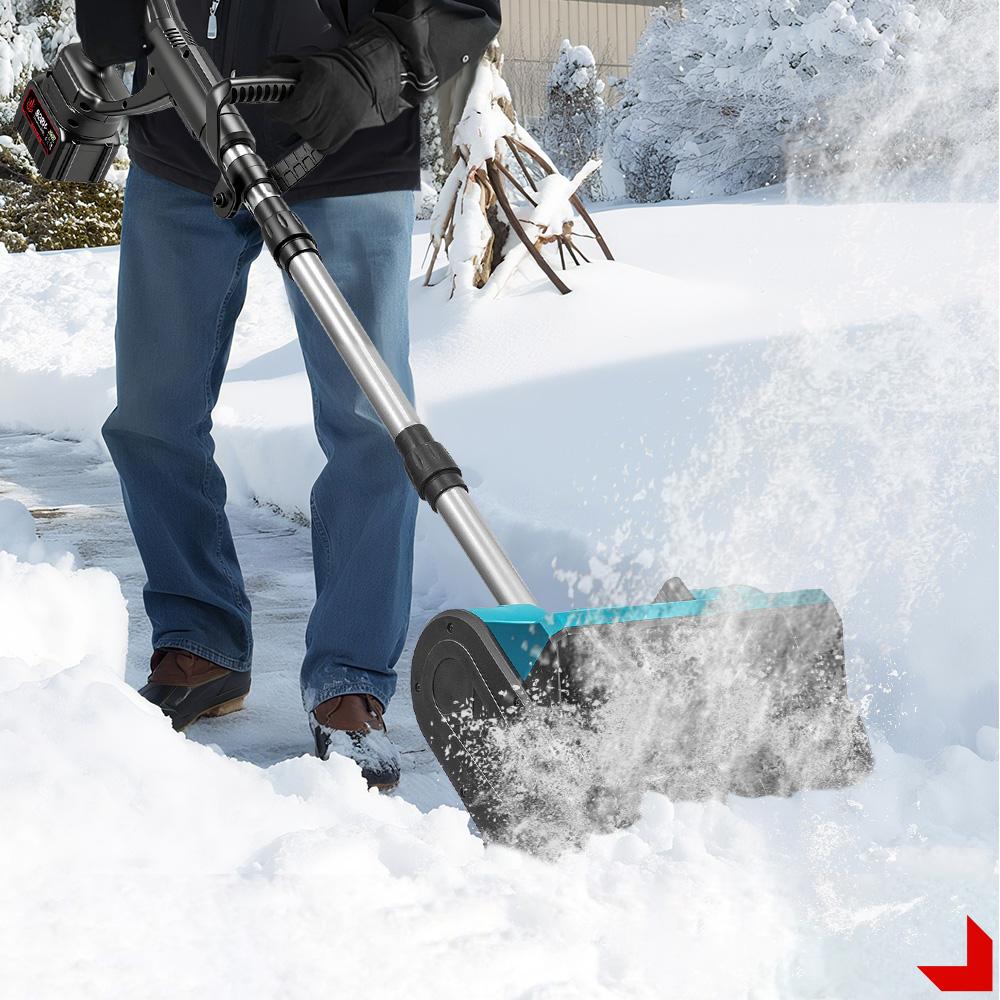 Balayeuse à neige électrique sans balais 3000W 300mm sans fil Chasse-neige Pelle Nettoyage de rue Jardin Outil électrique Pour batterie Makita 18V Broche