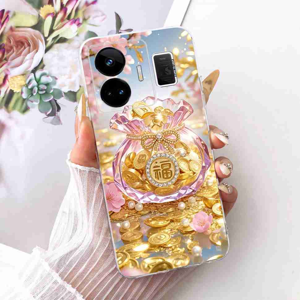 For Realme GT Neo5 RMX3706 Case Fashion Painted Flowers Silicone Cover For Oppo Realme GTNeo5 GTNeo 5 Phone Cases