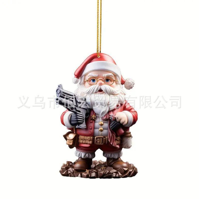 And Bright Fun Santa Claus Handheld Gun Ornament For Merry Christmas Tree Hanging