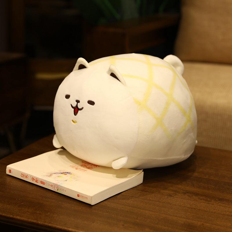 Corgi & Shiba Inu Plush Dog Pillow - Cute Pineapple Bun Design 30cm (0.4kg) белый