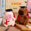 Doctor Capybara Pendant Dr. Capibala Plush Keychain Students Graduation Gift Backpack Hanging Ornament Bag Car Cartoon Keyring
