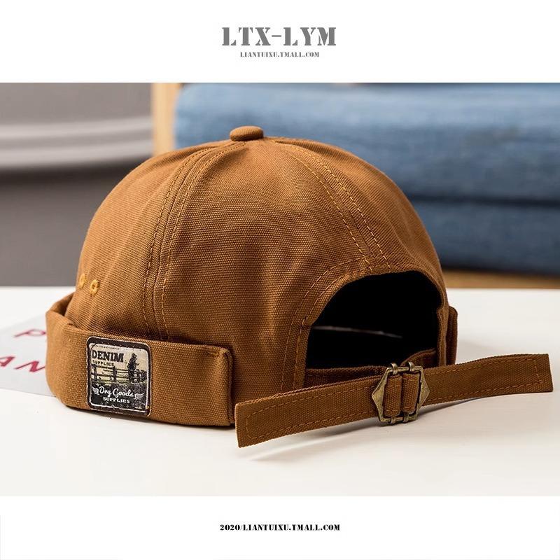 British retro melon hat men's four seasons hip-hop beret, street hipster brimless landlord hat women's trendy brand