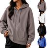 Damen Casual Kapuzenpullover mit durchgehendem Reißverschluss Lockerer Schnitt für den Alltag