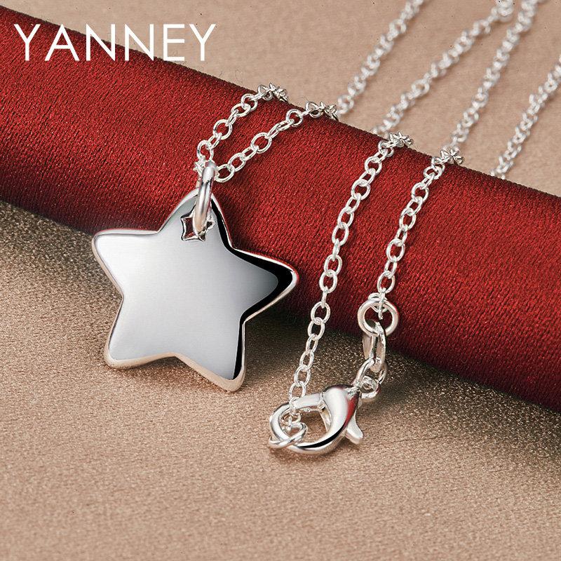 

Fashion 925 Sterling Silver 16-30 Exquisite Star Rose Pendant Necklace Women s Gift Elegant Party Wedding Accessories 75cm