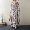 V-Neck Floral Skinny Vintage Long Skirt