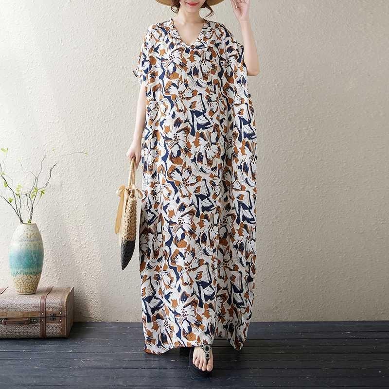 V-Neck Floral Skinny Vintage Long Skirt