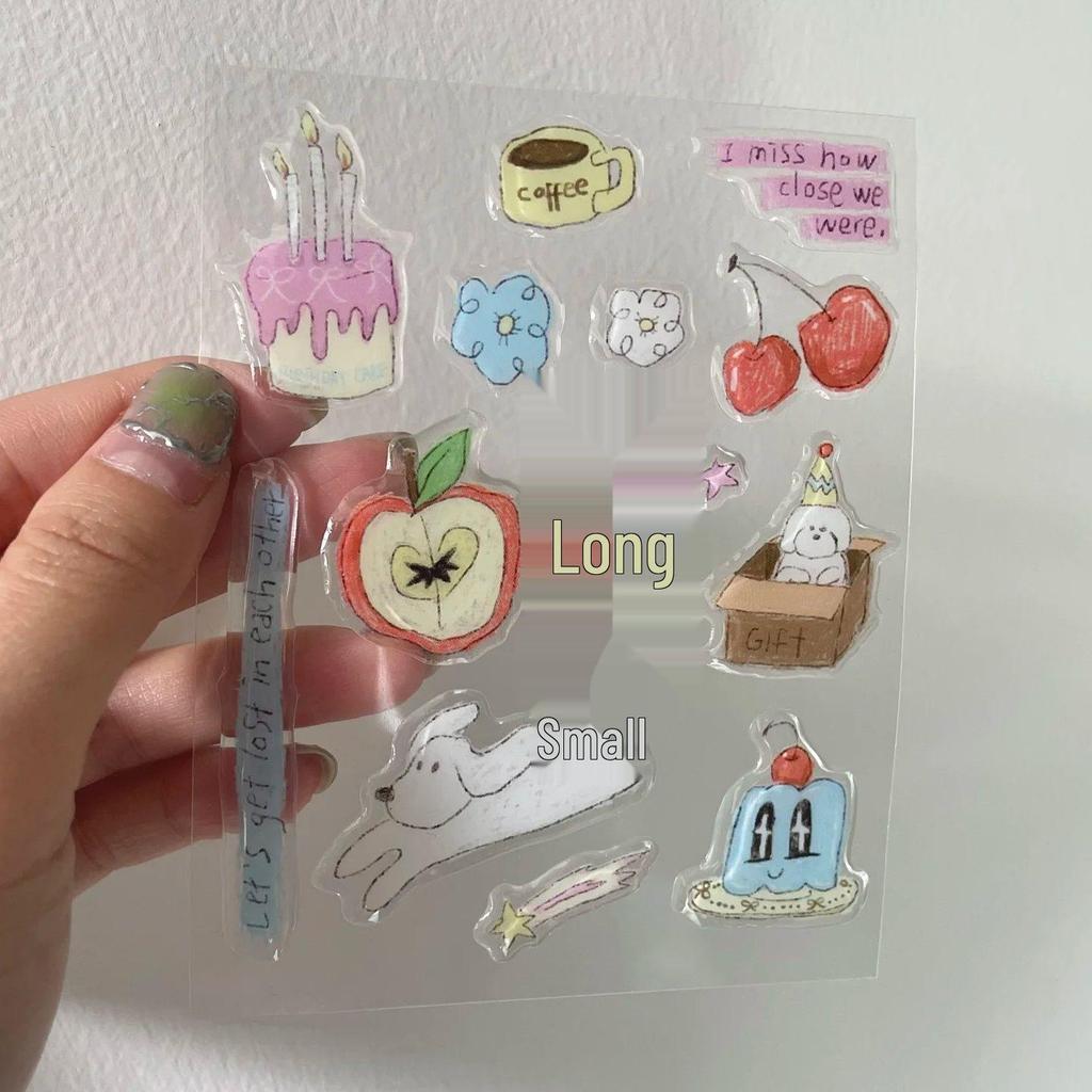 High-Value Cute 3D Jelly Stickers: Apple, Birthday, Puppy DIY for Phone, Computer, Tablet Decoration