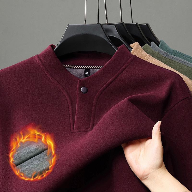 

Men s Winter Stand Collar Brushed Fleece Hoodie - Solid Color, Loose Fit, Thickened, Warm Pullover XL