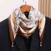 Silk Scarf Neck Tie Small Square Scarf New Women's Cotton Linen High-end Magnetic Buckle Scarf Stylish Elegant Warm Neck Scarf
